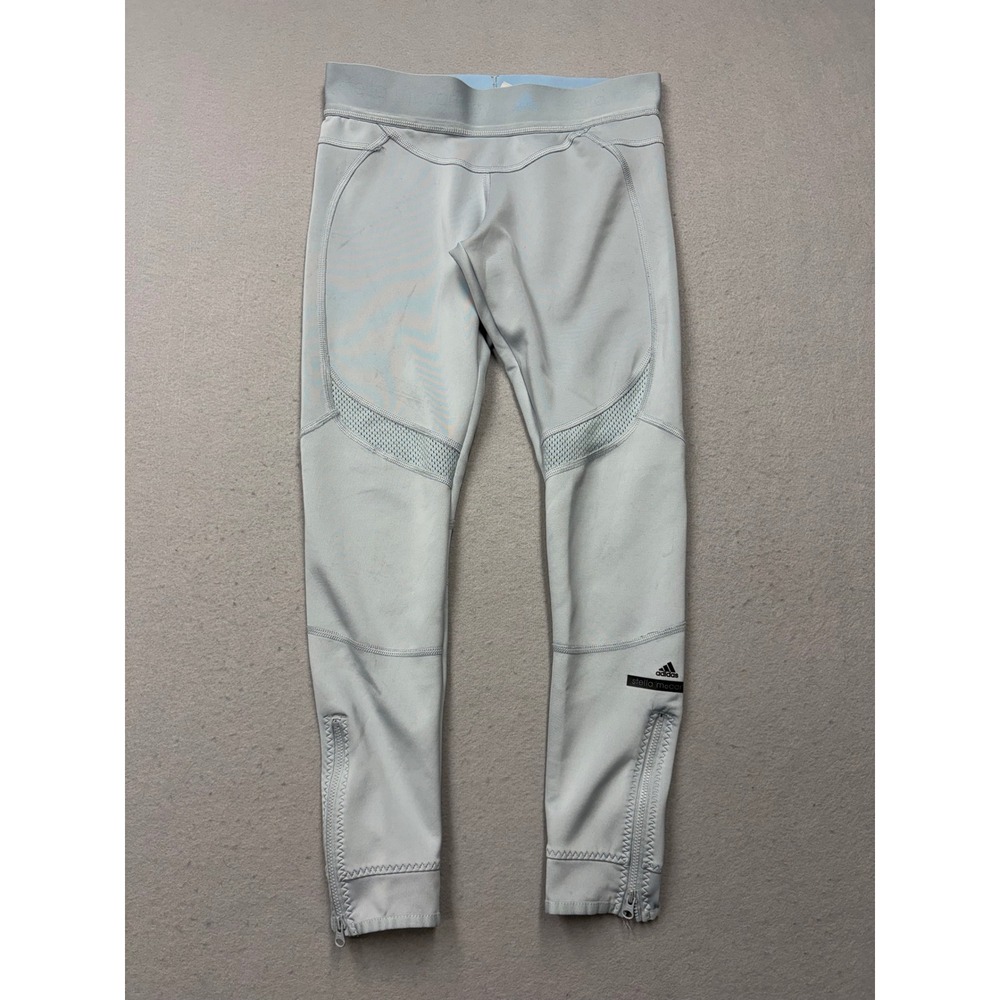 Adidas by Stella McCartney Leggings Women S Blue Grey Mesh Zip Ankle Tights